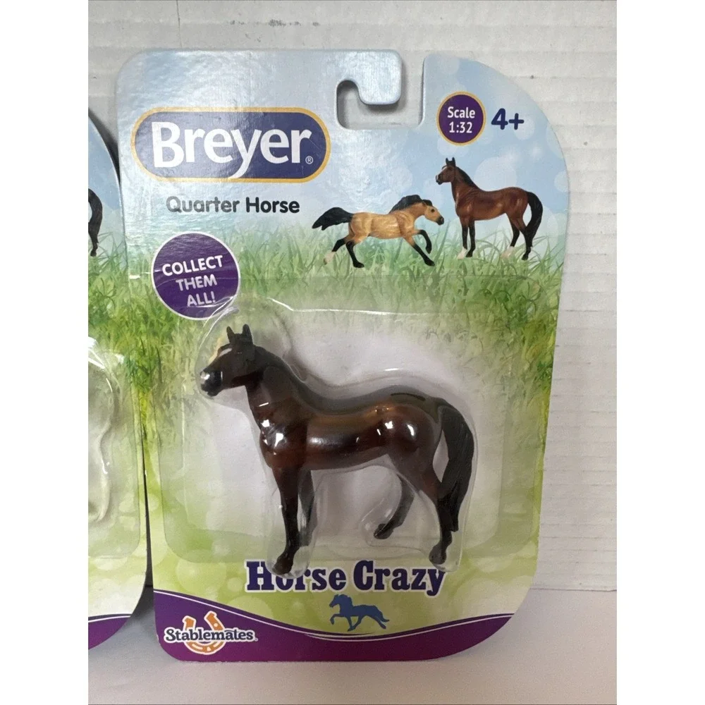 New Breyer Horse Crazy Lot of 2 Stablemates 1:32 Scale  Mustang Quarter Gift